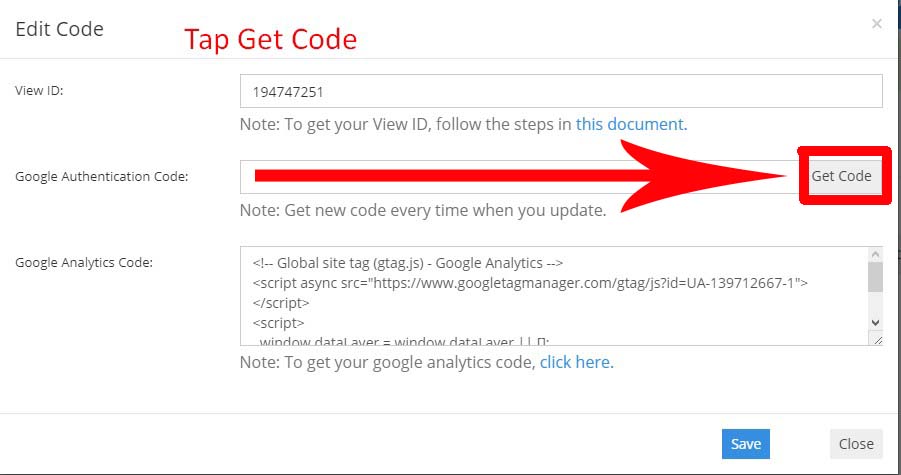 Step 27. In CMS, tap the Get Code Button Step 27. In CMS, tap the Get Code Button